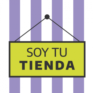 Imagen con un cartel que dice soy tu tienda 